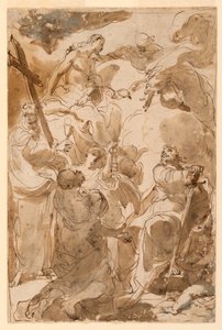 Rajz, A Szentháromság és az apostolok, Szent Péter és Szent Pál, 1770-80