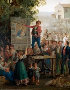 Utcai művész, aki a Szűz csodáit énekli a nápolyi Madonna dell