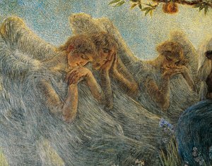 Angyalok, részlet a Szülésből alkotó: Gaetano Previati