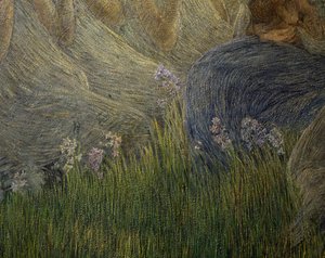 Fű és virágok, részletek a The Maternity-ből alkotó: Gaetano Previati