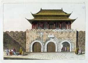 A pekingi császári palota (a tiltott város) kapuja - Ferrario "Ősi és modern viselete" című művéből, szerk. Milánó