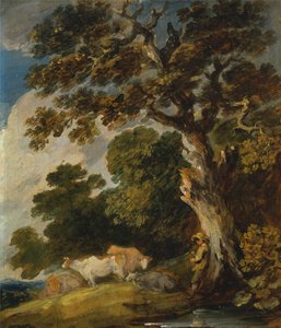 Erdős táj szarvasmarhákkal és pásztorral alkotó: Gainsborough Dupont