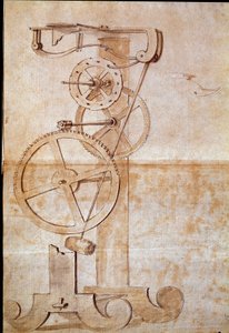 Óramérõ inga, amelyet Galileo Galilei dit Galilee (1564-1642) olasz csillagász és fizikus tanulmányozott 1638-ban az idõ mérésére. Rajz. Firenze, Nemzeti Könyvtár