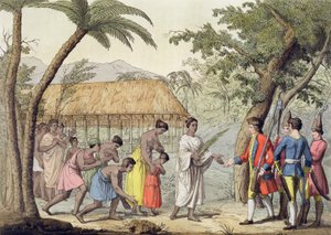 Samuel Wallis kapitányt (1728-1830) Oberea királynő fogadta Tahiti szigetén