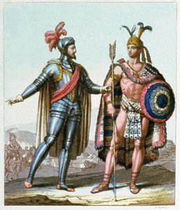 Hernan Cortes találkozott Montezuma II-vel 1519-ben