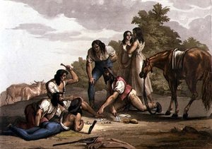 Paraguayi spanyol juhászok (színes litho) alkotó: Gallo Gallina