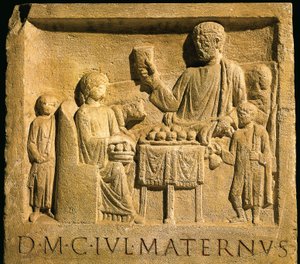 Ünnepet, római civilizációt ábrázoló dombormű alkotó: Gallo-Roman