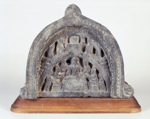 Buddha oktatása, 100-200 (pala) alkotó: Gandhara School