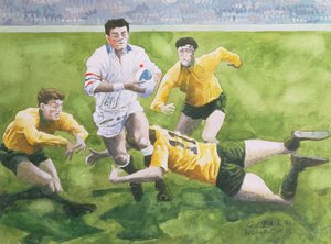 Rögbi-mérkőzés: Anglia–Ausztrália a világbajnokság döntőjében, 1991, Will Carling elleni küzdelem (wc)