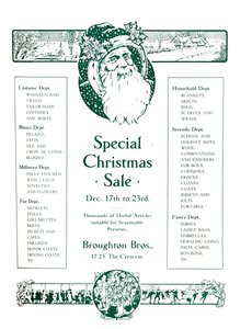 Broughton Bros. hirdetése – Különleges karácsonyi akció, 1917