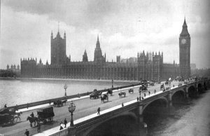 A Parlament háza és a Westminster híd, 1919