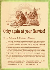 Otley again at your service - To the Printing & Stationery Trades, 1919
