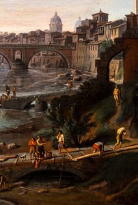 Róma, Tiberina-sziget, 1691/1700 körül (Olaj, vászon) alkotó: Gaspar van (1653-1736) Wittel