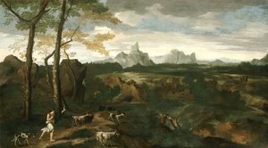 Táj pásztorral és kecskékkel, c. 1635.