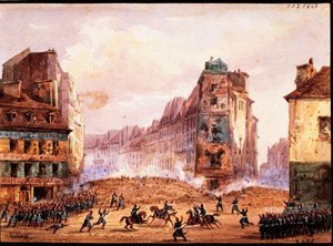 Jelenet az 1848-as forradalomból, a Culture Sainte Catherine utcai barikád február hónapban, Gobaut, Franciaország alkotó: Gaspard Gobaut