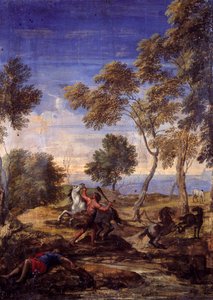 Kentaurok vidéki csatája (olaj, vászon) alkotó: Gaspard Poussin (school of) Dughet