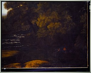Olasz tájkép, részlet, dátum nélkül alkotó: Gaspard Poussin Dughet