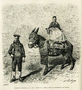 Andorra és Andorra. G. Vuillier metszete a Le val d