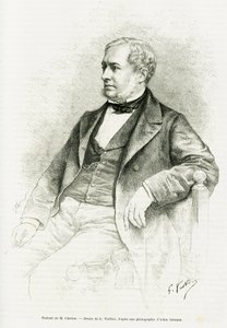 Edouard Charton portréja. G. Vuillier metszete Adam Salomon fényképe után, Paul Laffite M. Charton című cikkének illusztrálására in le tour du monde 1890, szerkesztette Edouard Charton (1807-1890), Hachette, Párizs. alkotó: Gaston Vuillier