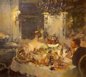 Pezsgő, Gaston La Touche (1851-1913), olaj, vászon