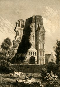 „Egy canterburyi kolostor romjai”, 1842. alkotó: Gaucherel