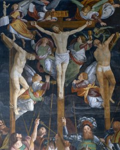 Keresztre feszítés, részlet Gaudenzio Ferrari (1475-1546) freskójáról, San Cristoforo templom, Vercelli, Piemont, Olaszország