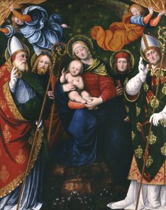 Madonna, Gyermek és szentek, 1516 (panel) alkotó: Gaudenzio Ferrari