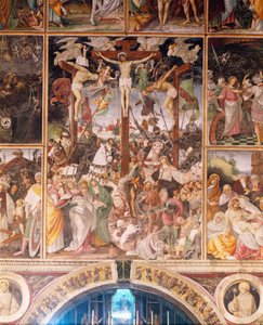 A keresztre feszítés, részlet Krisztus életéről és szenvedéséről, Gaudenzio Ferrari freskója (1475-1546) 1513