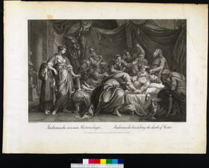 Andromache, aki Hector halálát siránkozik, Domenico Cunego metszet, 1764 alkotó: Gavin after Hamilton