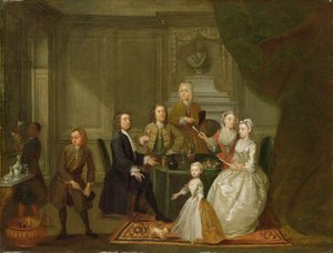 Csoportportré, Valószínűleg a Raikes családé, 1730-32 körül (olaj, vászon)