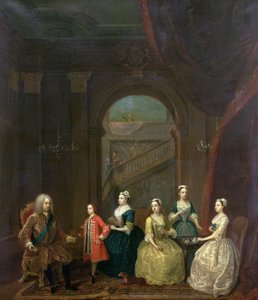 Thomas Wentworth, (1672-1739) Strafford grófja és családja, 1732 körül