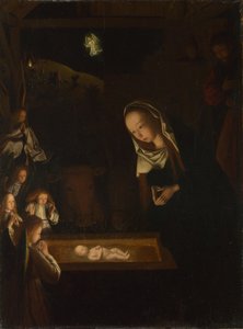 Éjszakai születés, 1490 körül (olaj a tölgyre)