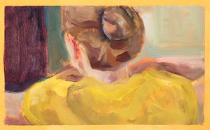 Yellow Jumper (olaj, papír)