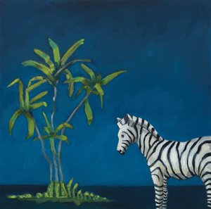 Zebra pálmafával, 2019 (olaj, vászon)