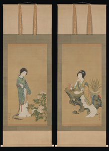 Yanji orchideákkal és Yang Guifei bazsarózsával, 1785. alkotó: Genki