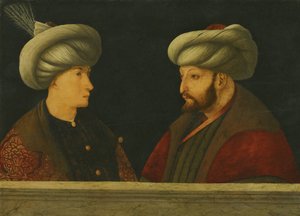 II. Mehmed szultán portréja egy fiatal méltósággal