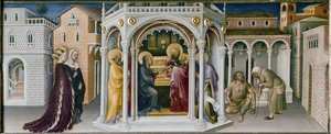 A Mágusok imádatának oltárképe: a templomi bemutató részlete - predelle (olaj, tábla alkotó: Gentile da Fabriano