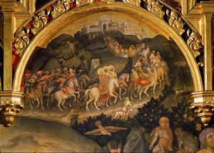 A három bölcs utazása (tempera, fa)