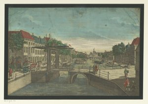 Kilátás a Bierkade-ra Hágában alkotó: Georg Balthasar Probst (possibly)