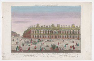 Kilátás a Zeughausra Berlinben Prospect des Koenigl. Arsenals, gegen dem Cron.Prinzl. Berlini palota (cím a tárgyon) Berlin (sorozat címe) alkotó: Georg Balthasar Probst