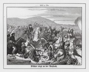 Blucher és a poroszok győzelme a franciák felett a katzbachi csatában alkotó: Georg Bleibtreu