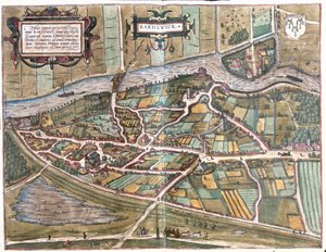 Bardowick, Németország - Georg Braun "Civitates Orbis Terrarum" című művében, Köln 1617. alkotó: Georg Braun