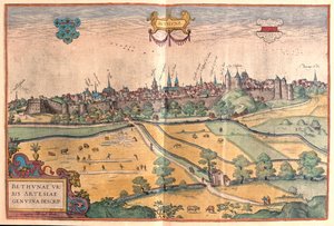 Bethune Pas de Calais-ban, Franciaországban - Georg Braun "Civitates Orbis Terrarum" című művében, Köln, 1617. alkotó: Georg Braun
