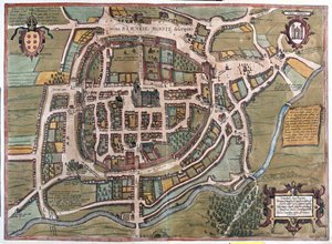 Braga, Portugália - Georg Braun "Civitates Orbis Terrarum" című művében, Köln, 1617. alkotó: Georg Braun