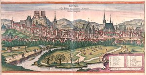 Brno (Morvaország), Csehország - Georg Braun "Civitates Orbis Terrarum" című művében, Köln, 1617. alkotó: Georg Braun
