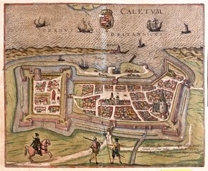 Calais, Franciaország - Georg Braun "Civitates Orbis Terrarum" című művében, Köln, 1617. alkotó: Georg Braun