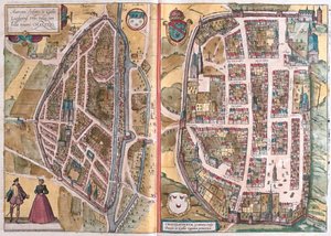 Chartres, Franciaország, Georg Braun "Civitates Orbis Terrarum" című művében, Köln, 1617, alkotó: Georg Braun