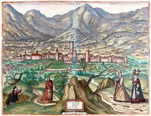 Fondi (római ország), Olaszország - Georg Braun "Civitates Orbis Terrarum" című művében, Köln 1617. alkotó: Georg Braun