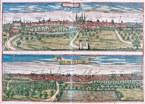 Hildescheim, Németország - Georg Braun "Civitates Orbis Terrarum" című művében, Köln 1617. alkotó: Georg Braun