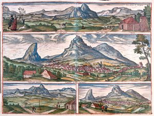A szerelmesek sziklája - Archidona, Malaga közelében, Spanyolország - Georg Braun "Civitates Orbis Terrarum" című művében, Köln 1617. alkotó: Georg Braun